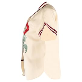 Gucci-Gucci Loved Embroidered Shirt in Beige Acetate-Brown,Beige