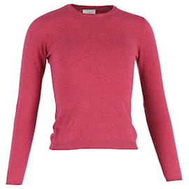 Brunello Cucinelli-Brunello Cucinelli Elbow-Patch Pullover Sweater in Pink Cashmere-Pink