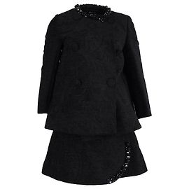 Set cappotto e gonna decorati Simone Rocha in acrilico nero Nero