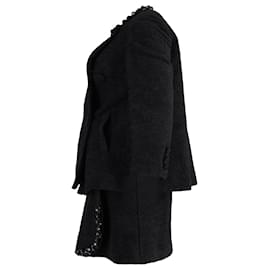 Simone Rocha-Simone Rocha Embellished Coat and Skirt Set in Black Acrylic-Black