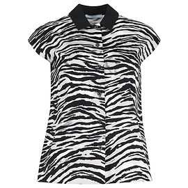 Camicia Prada a maniche corte con stampa Zebra in cotone animalier Altro Stampa python