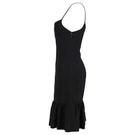 Autre Marque-Lauren Ralph Lauren Ruffled Hem Dress in Black Wool-Black