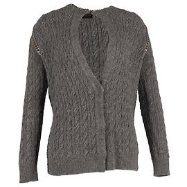 Cardigan orné de chaînes Lanvin en laine grise Gris
