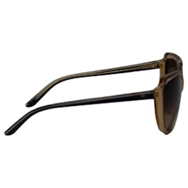 Miu Miu-Quadratische Miu Miu-Sonnenbrille aus beigem Acetat-Beige