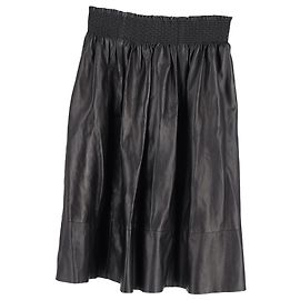 Givenchy Gartered Skirt in Black Leather Black