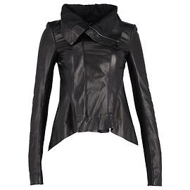 Jaqueta drapeada Rick Owens em couro preto Preto