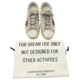 Golden Goose-Golden Goose Superstar Low-Sneaker aus weißem Leder-Weiß,Roh
