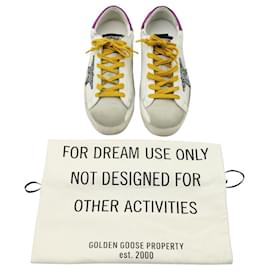 Golden Goose-Golden Goose Superstar Sneakers in White Leather-White,Cream