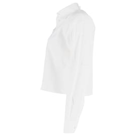 Maison Martin Margiela-Maison Margiela Cropped Button-Up Shirt in White Cotton-White
