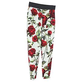 Dolce & Gabbana Floral Print Leggings in Multicolor Silk Other Python print