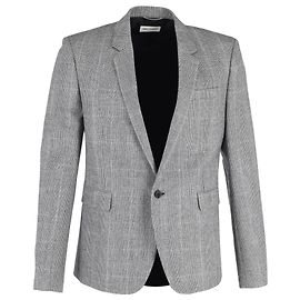 Blazer Houndstooth Saint Laurent em Algodão Cinza Marrom
