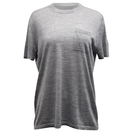 Alexander Wang-Alexander Wang T-shirt tricoté en laine grise-Gris
