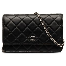 Chanel Bolsa de couro acolchoado CC com aba única Outro
