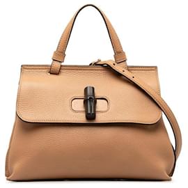 Gucci-Sac à main quotidien en cuir de bambou Gucci Sac à main en cuir 370831 en bon état-Autre