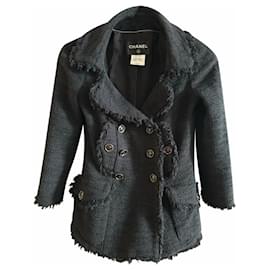 Chanel-Jaqueta de Tweed com Botões CC-Multicor