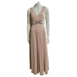 Jenny Packham-Soft pink evening gown with crystal embellishment-Pink