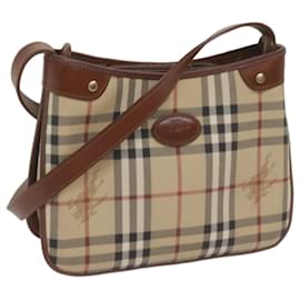 Autre Marque-Burberrys Nova Check Shoulder Bag PVC Beige Brown Auth 68178-Brown,Beige