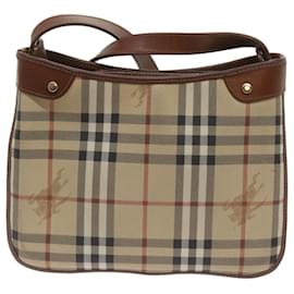 Autre Marque-Burberrys Nova Check Shoulder Bag PVC Beige Brown Auth 68178-Brown,Beige