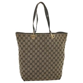 Gucci-GUCCI GG Lona Tote Bag Bege 002 1098 Auth yk11131-Bege