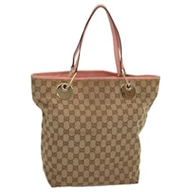 Gucci-GUCCI GG Lona Tote Bag Bege 120836 auth 68053-Bege