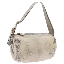 Chanel-CHANEL Shoulder Bag Mouton White CC Auth bs12467-White