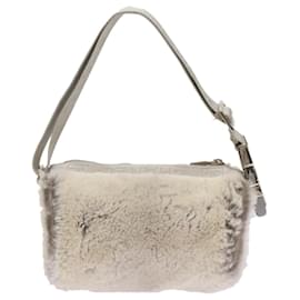 Chanel-CHANEL Bolso de hombro Mouton Blanco CC Auth bs12467-Blanco