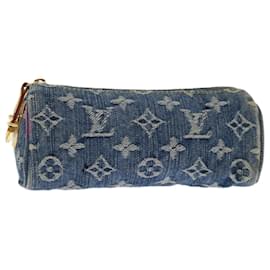 Louis Vuitton-LOUIS VUITTON Monograma Denim Trousse Speedy GM Bolsa Azul M95081 Autenticação de LV 67875-Azul