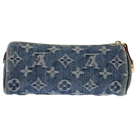 Louis Vuitton-LOUIS VUITTON Monograma Denim Trousse Speedy GM Bolsa Azul M95081 Autenticação de LV 67875-Azul