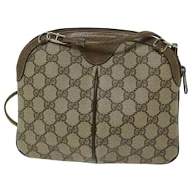 Gucci-GUCCI GG Supreme Web Sherry Line Shoulder Bag PVC Beige 904 02 047 auth 68207-Beige