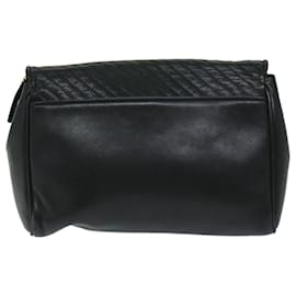 Céline-CELINE Chain Shoulder Bag Leather Black Auth 67658-Black