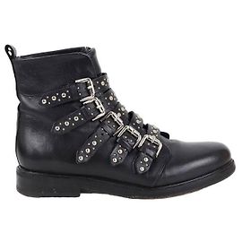 Maje Botas de couro com fivela Preto