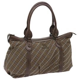 Burberry-BURBERRY Nova Check Hand Bag Canvas Brown Auth 68198-Brown