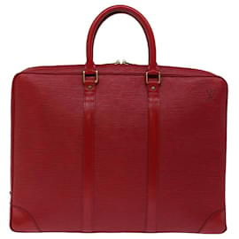 Louis Vuitton-LOUIS VUITTON Epi Porte Documents Voyage Business Bag Vermelho M54477 LV Auth bs12530-Vermelho