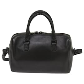 Saint Laurent-SAINT LAURENT Hand Bag Leather 2way Black Auth ep3637-Black