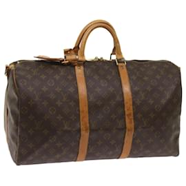 Louis Vuitton-Monogramma Louis Vuitton Keepall Bandouliere 50 Borsa Boston M41416 LV Aut 52677-Monogramma