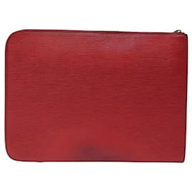 Louis Vuitton-LOUIS VUITTON Epi Posh Documents Clutch Bag Red M54497 LV Auth 67903-Red