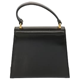 Salvatore Ferragamo-Salvatore Ferragamo Hand Bag Leather Black Auth 68010-Black
