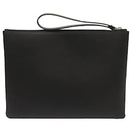 Valentino-VALENTINO Clutch Bag Leather Black XY2P0299LVN Auth 67606A-Black