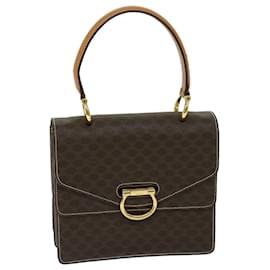 Céline-CELINE Macadam Canvas Hand Bag PVC Brown Auth 68359-Brown