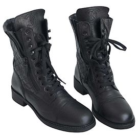 Chanel Bottes de combat CC emblématiques Noir