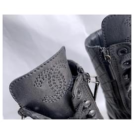 Chanel-Iconic CC combat boots-Black