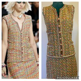 Chanel-Robe de piste en tweed multicolore Chanel 14P FR 38/40-Multicolore