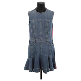Alexander Mcqueen-Kleid aus Baumwoll-Jeans-Blau