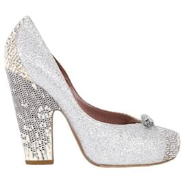Tabitha Simmons-Leather Heels-Silvery
