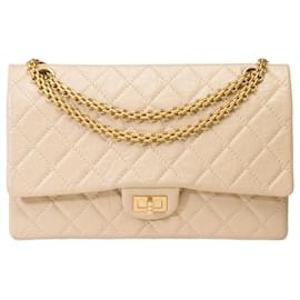 Chanel-Chanel bag 2.55 in Beige Leather - 101770-Beige