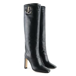 Jimmy Choo-JIMMY CHOO Sandali T.Unione Europea 35 Leather-Nero