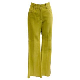 Marni Calça Camurça Verde Limão Verde