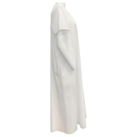 Autre Marque-La Collection White Cotton Short Sleeved Maxi Dress-Black