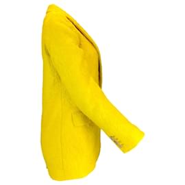 Autre Marque-Dries Van Noten Marigold Yellow One-Button Jacquard Jacket-Yellow