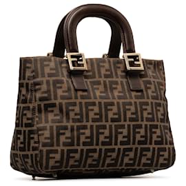 Fendi-Brown Fendi Zucca Twins Tote-Marrone